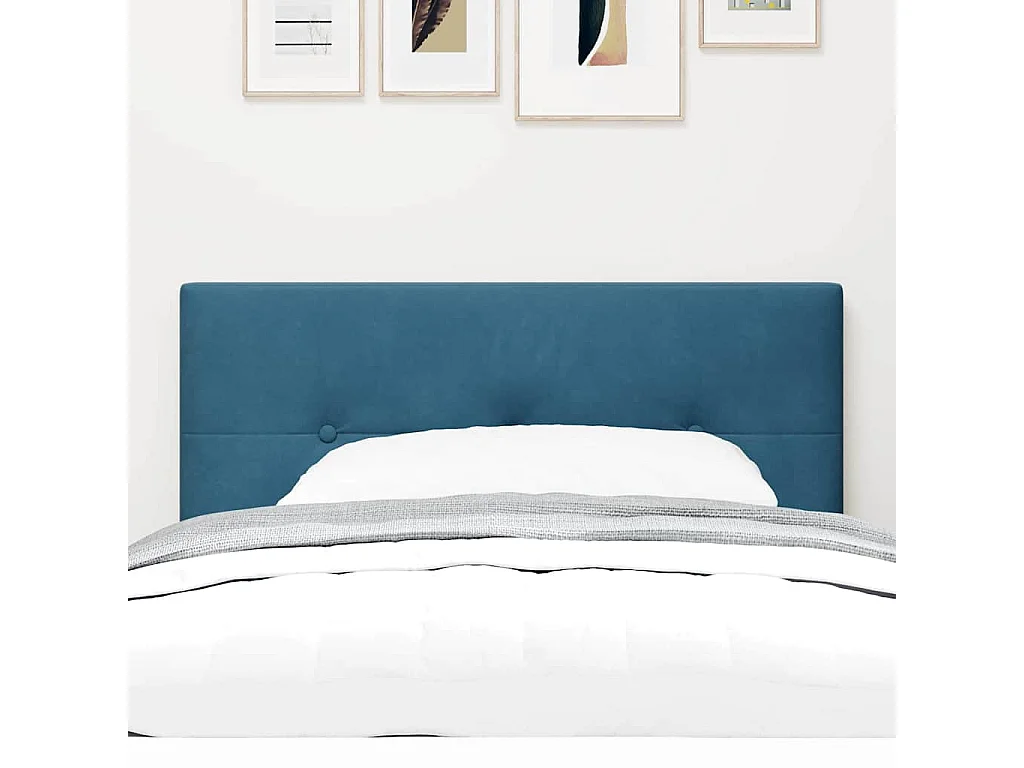 Tête de lit Montage mural | Panneau de tête pour lit Moderne  Bleu foncé 90 cm Velours