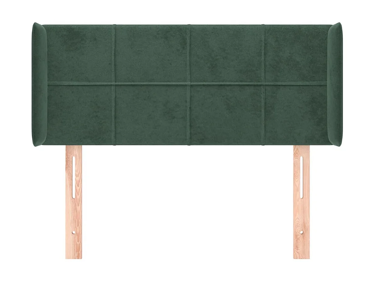 Mueble cabecero | Cabezal de cama | Cabecero de terciopelo verde oscuro 83x16x78/88 cm