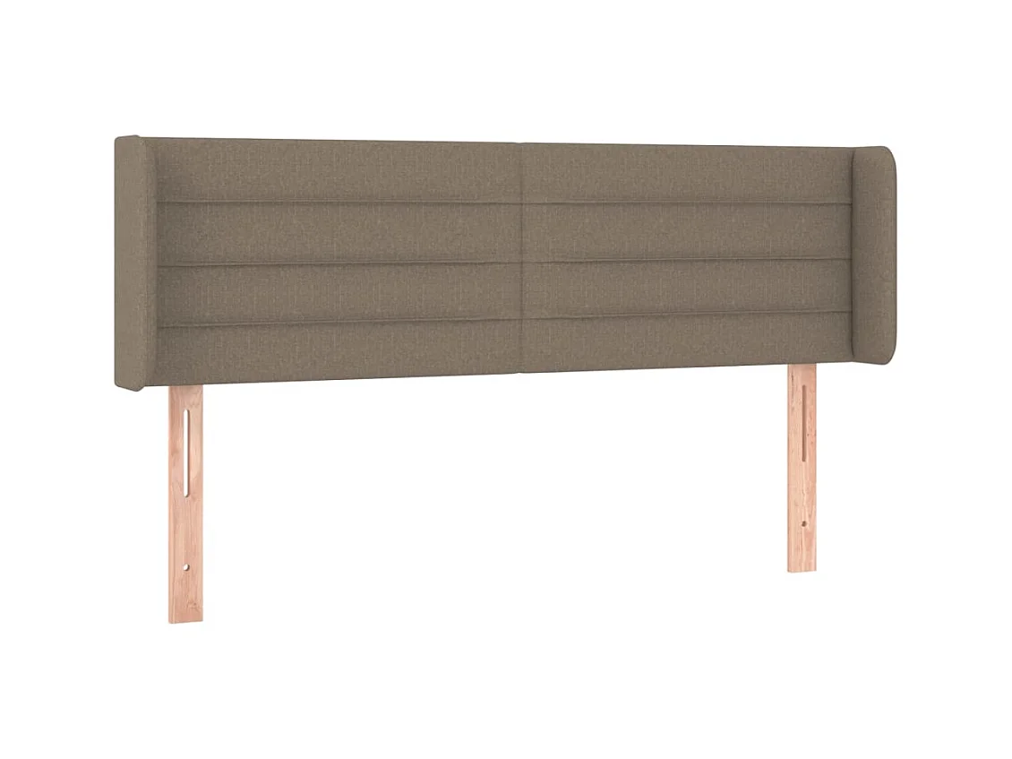 Mueble cabecero | Cabezal de cama | Cabecero con LED de tela gris taupe 147x16x78/88 cm
