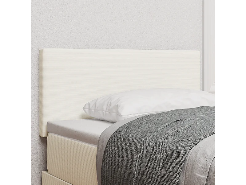 Tête de Lit | Panneau de tête pour lit Moderne avec Tête de Lit | Panneau de tête pour lit Moderne Crème 100 cm Tissu côtelé