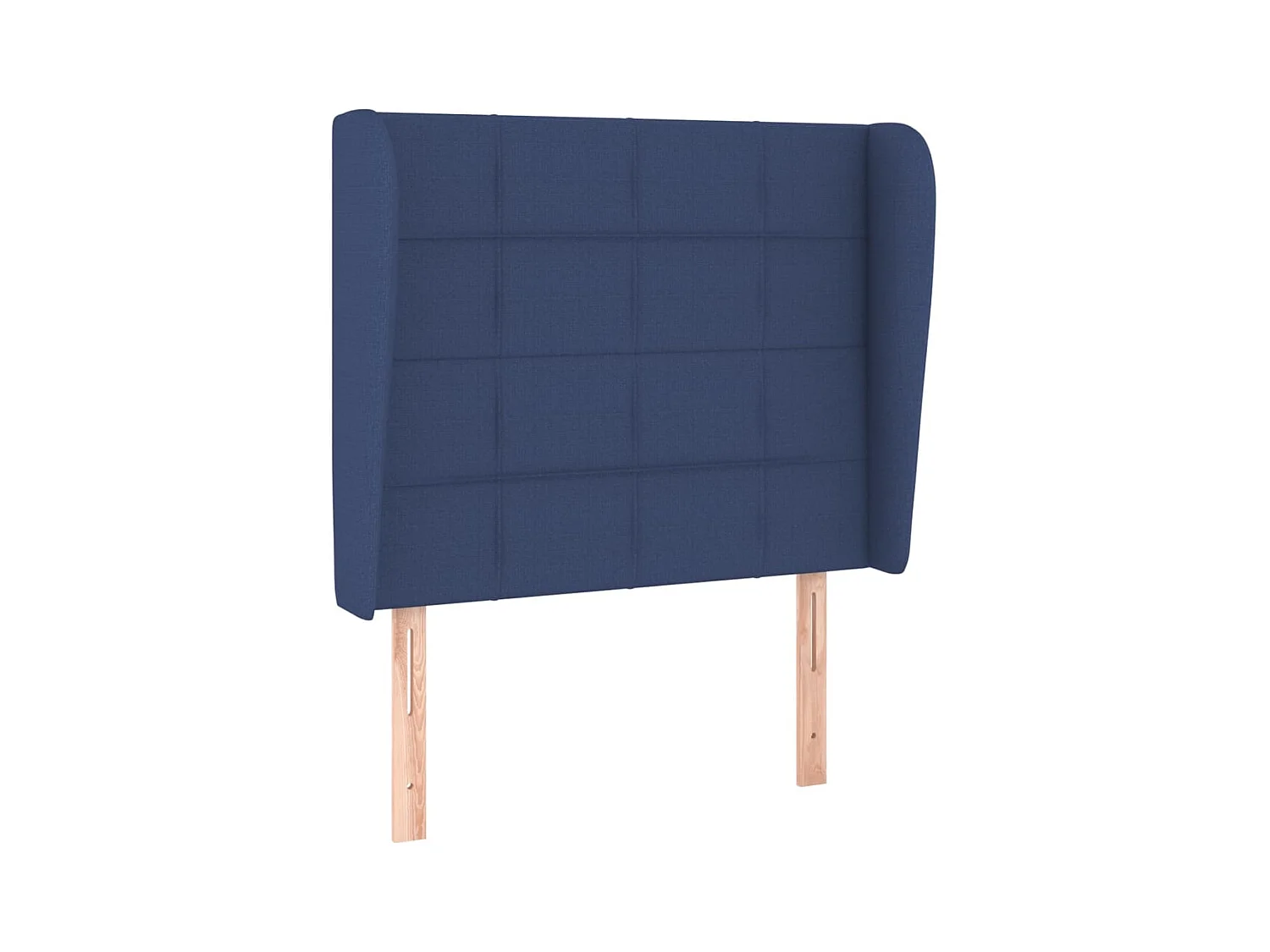 Cabecero | Cabezal de Cama | Mueble cabecero con orejas de tela azul 103x23x118/128 cm