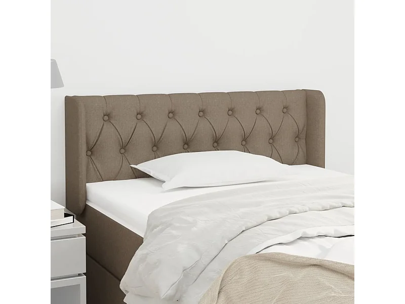 Tête de Lit | Panneau de tête pour lit Moderne avec oreilles Taupe 103x16x78/88 cm Tissu