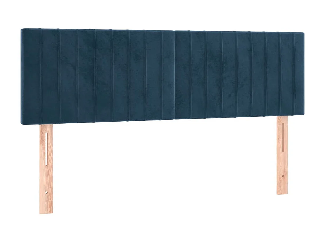Têtes de lit | Panneaux de tête pour lit Moderne 2 pcs Bleu foncé 72x5x78/88 cm Velours