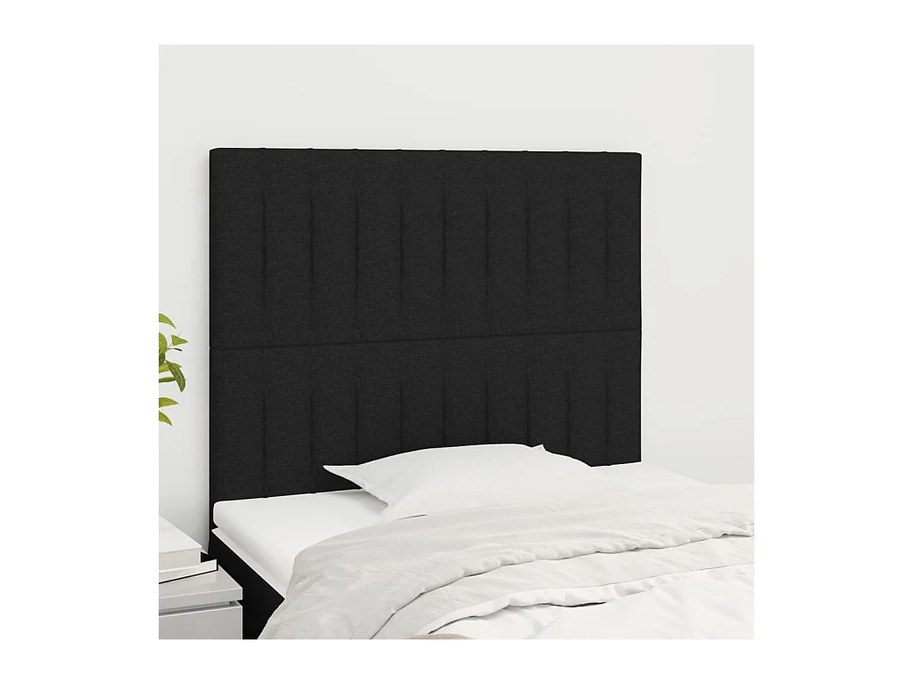 Têtes de lit | Panneaux de tête pour lit Moderne 2 pcs Noir 80x5x78/88 cm Tissu