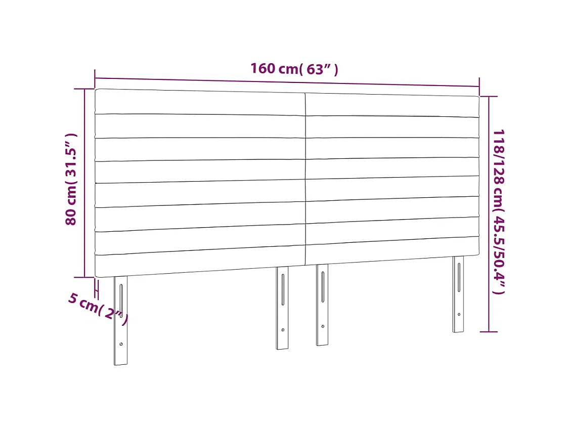 Cabecero | Cabezal de Cama | Mueble cabecero con luces LED tela azul 160x5x118/128 cm
