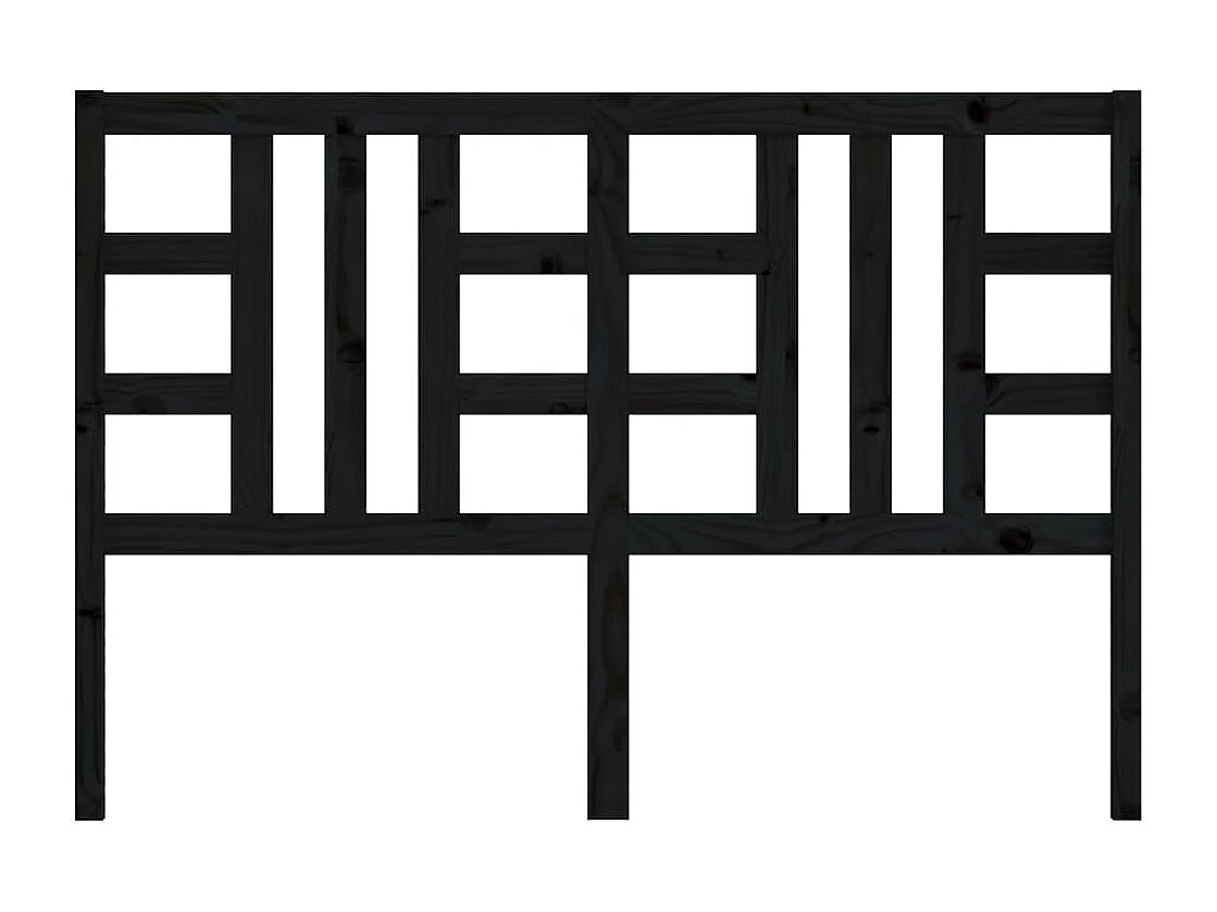 Tête de Lit | Panneau de tête pour lit Moderne Noir 146x4x100 cm Bois massif de pin