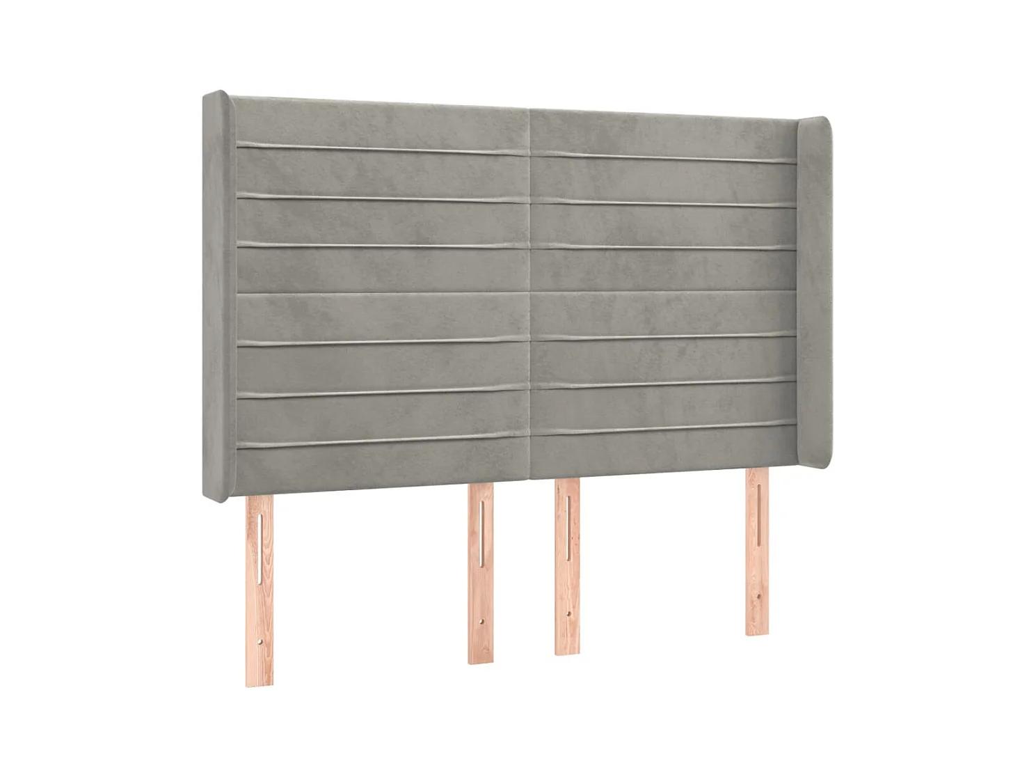 Tête de Lit | Panneau de tête pour lit Moderne avec oreilles Gris clair 147x16x118/128 cm Velours