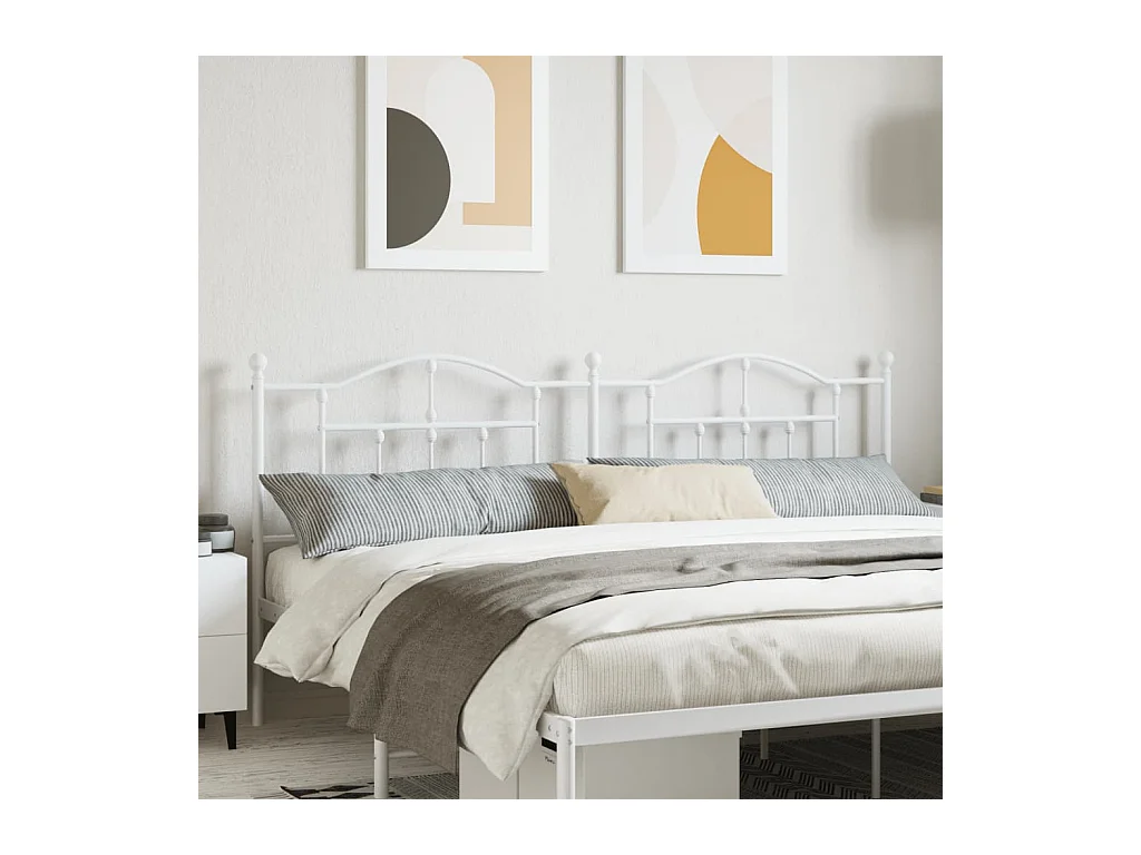Mueble cabecero | Cabezal de cama | Cabecero de metal blanco 200 cm