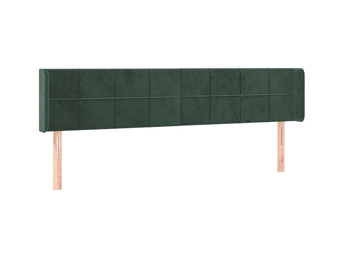 Cabecero | Cabezal de Cama | Mueble cabecero con LED de terciopelo verde oscuro 163x16x78/88 cm