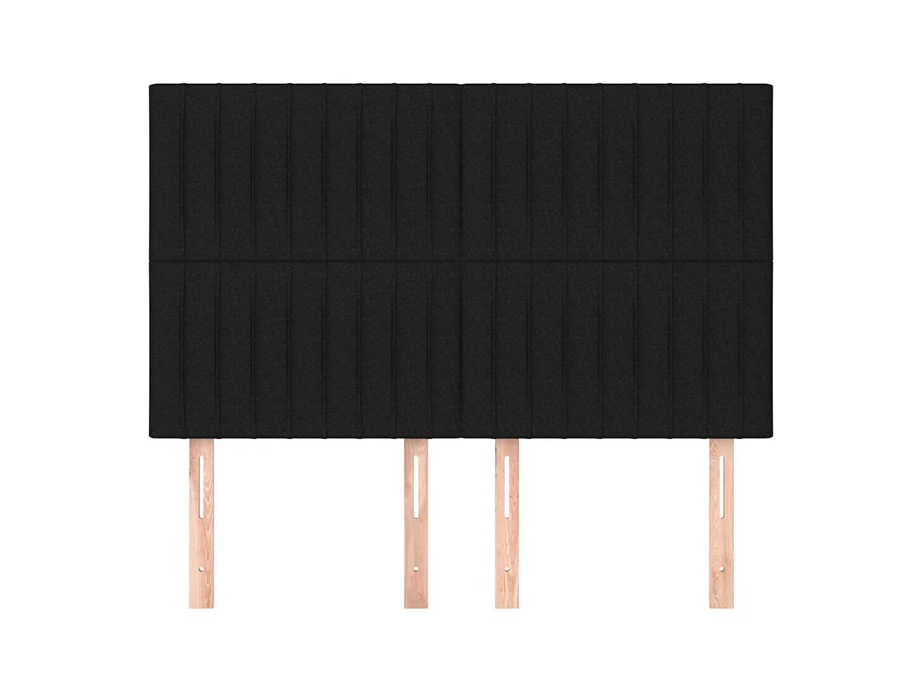 Têtes de lit | Panneaux de tête pour lit Moderne 4 pcs Noir 72x5x78/88 cm Tissu