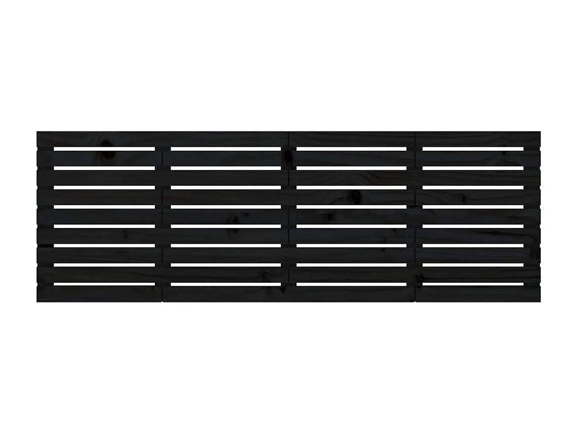 Tête de lit murale | Panneau de tête pour lit Moderne  Noir 166x3x63 cm Bois massif de pin