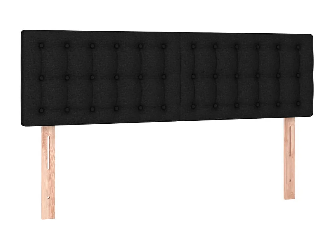 Tête de Lit | Panneau de tête pour lit Moderne à LED Noir 144x5x78/88 cm Tissu