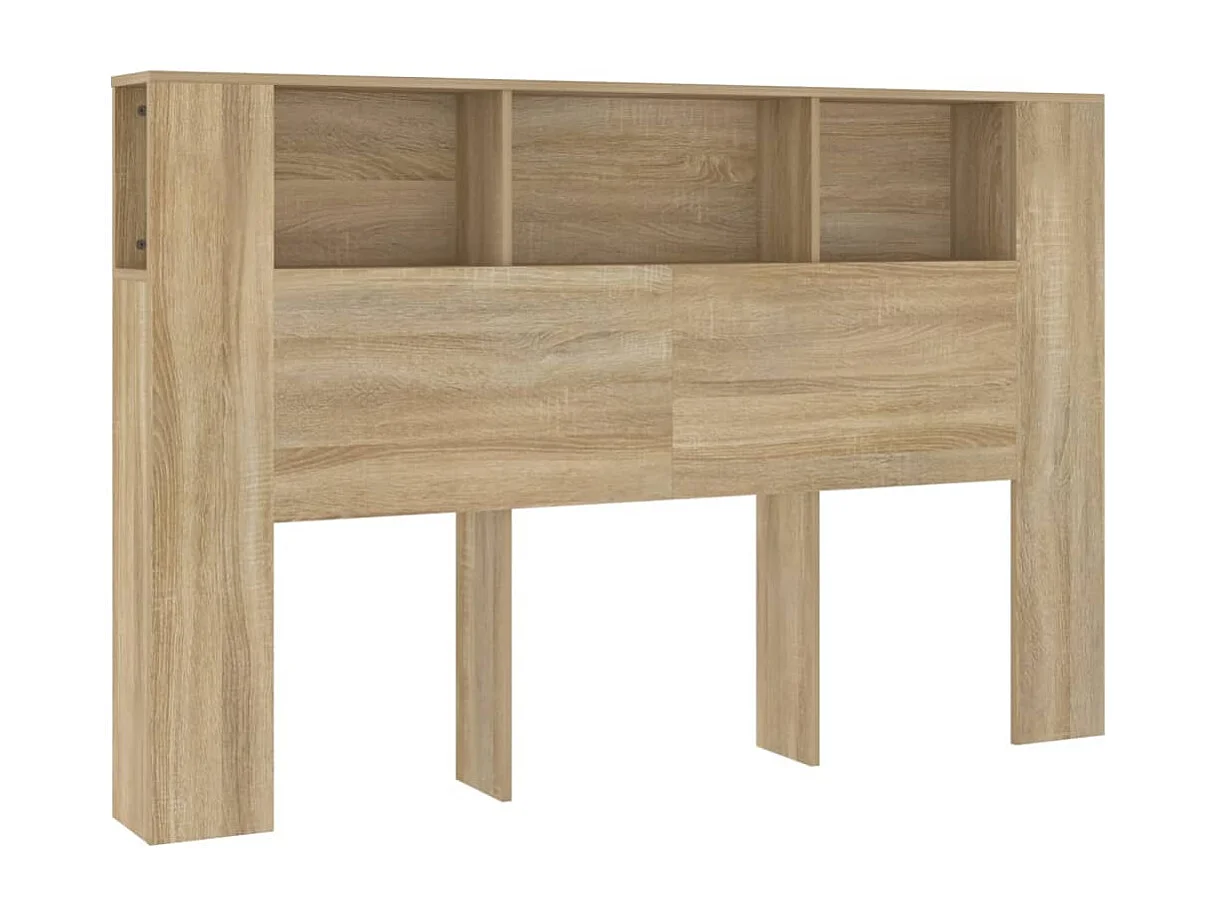 Tête de Lit avec rangement | Armoire de tête de lit chêne sonoma 160x18,5x104,5 cm
