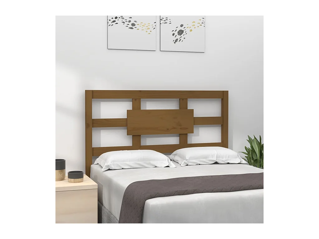 Tête de Lit | Panneau de tête pour lit Moderne Marron miel 95,5x4x100 cm Bois massif de pin