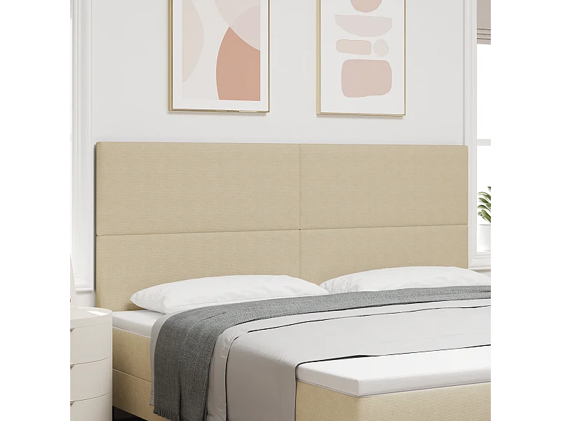 Mueble cabecero | Cabecero | Cabezal de cama LED con luces de tiras LED Verde grisáceo 200 cm tela