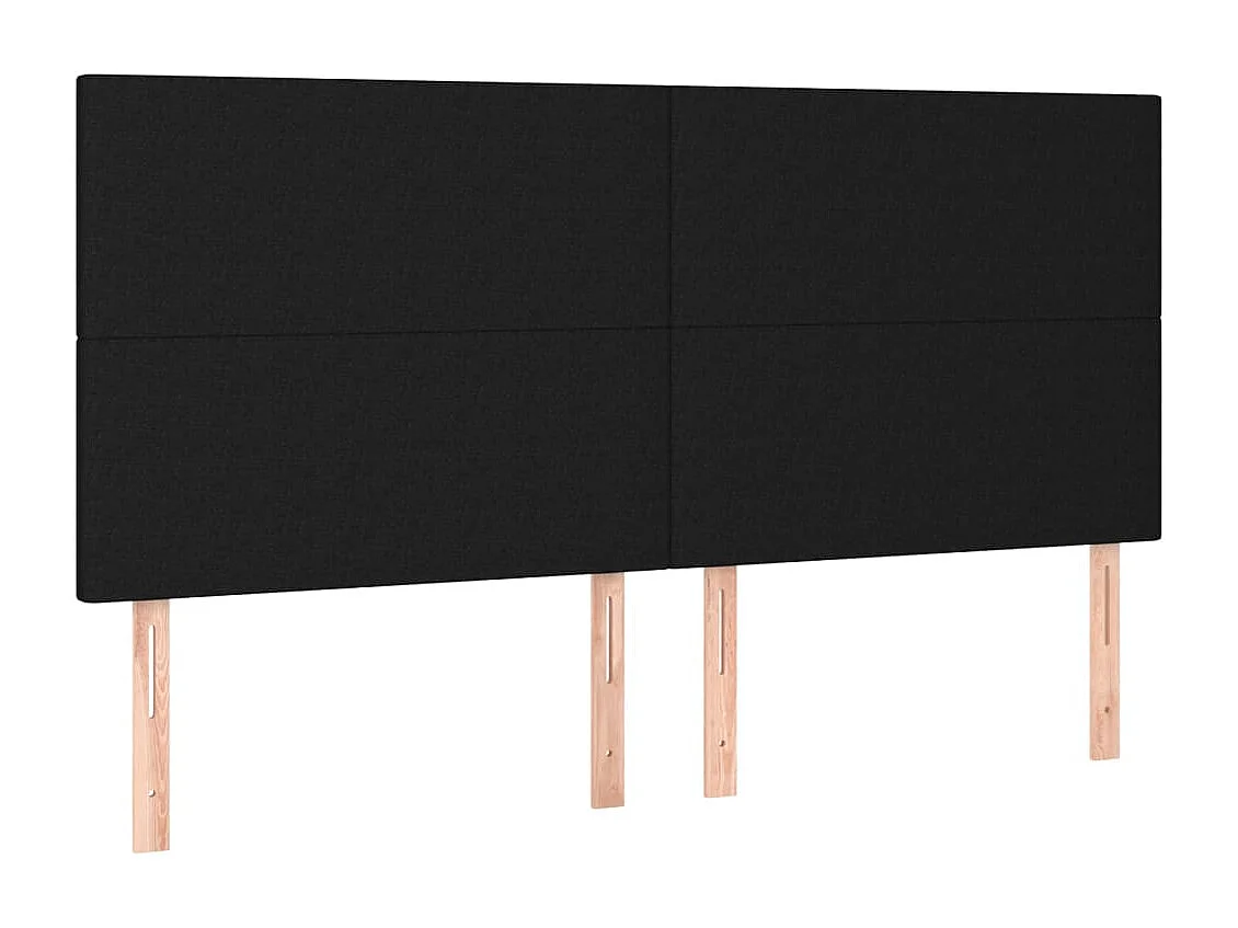 Hoofdbord | Hoofdeinde LED 180x5x118/128 cm stof zwart