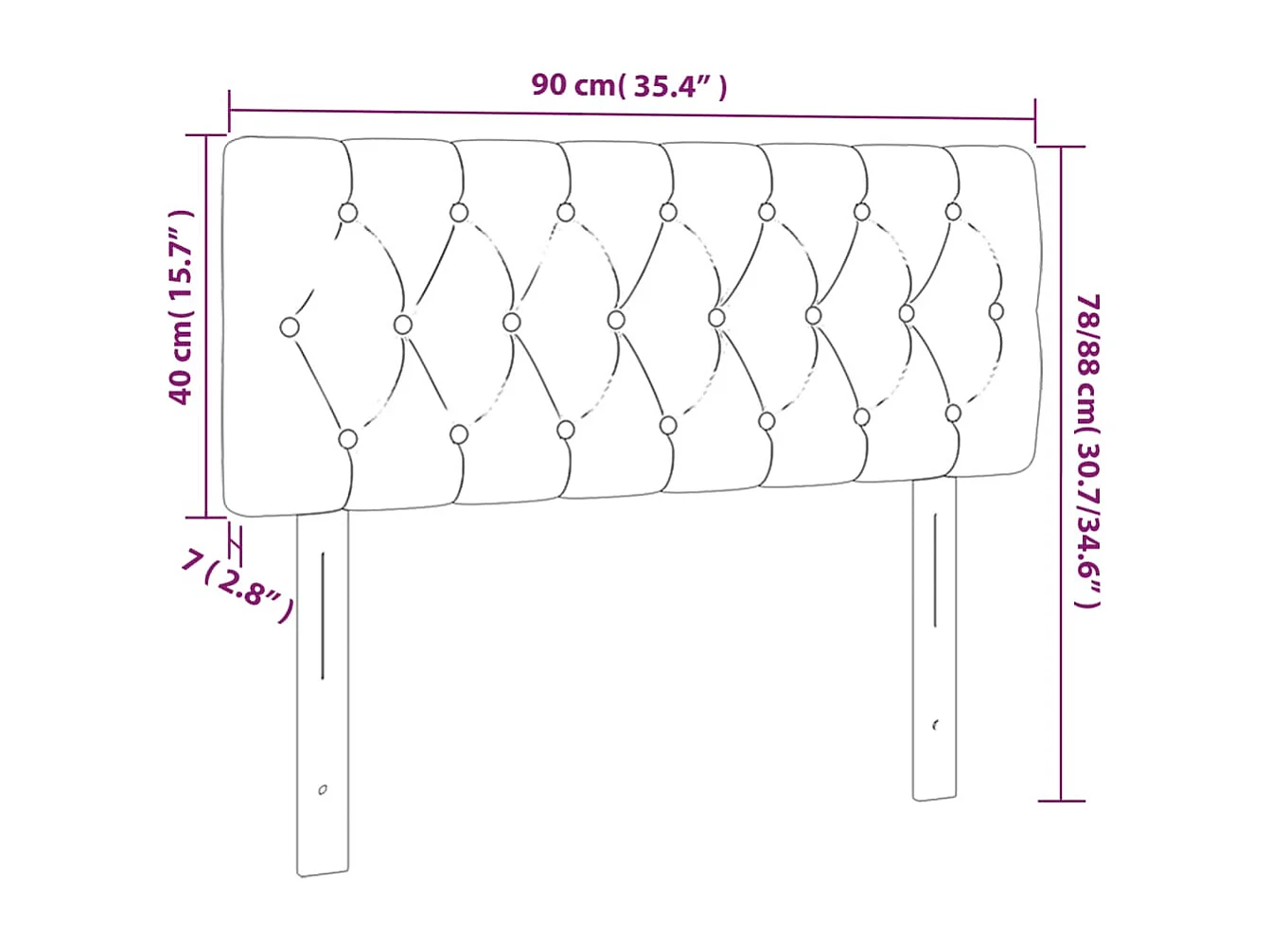 Tête de Lit | Panneau de tête pour lit Moderne à LED Gris foncé 90x7x78/88 cm Velours