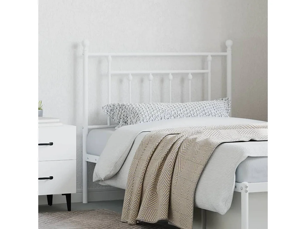 Tête de Lit | Panneau de tête pour lit Moderne métal blanc 90 cm