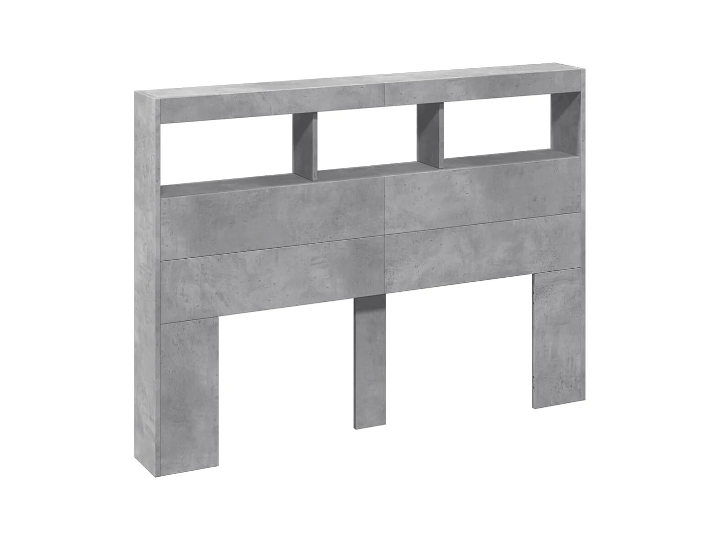 Cabecero de Cama | Cabezal de cama | Mueble de cabecero con luz LED gris hormigón 140x17x102 cm