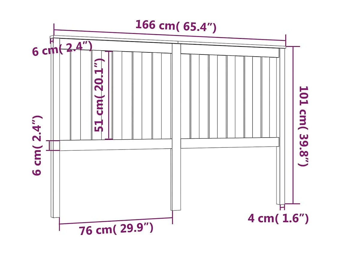 Tête de Lit | Panneau de tête pour lit Moderne Noir 166x6x101 cm Bois massif de pin