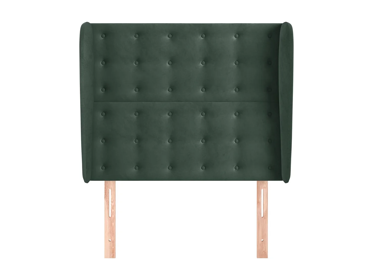 Tête de Lit | Panneau de tête pour lit Moderne avec oreilles Vert foncé 93x23x118/128 cm Velours