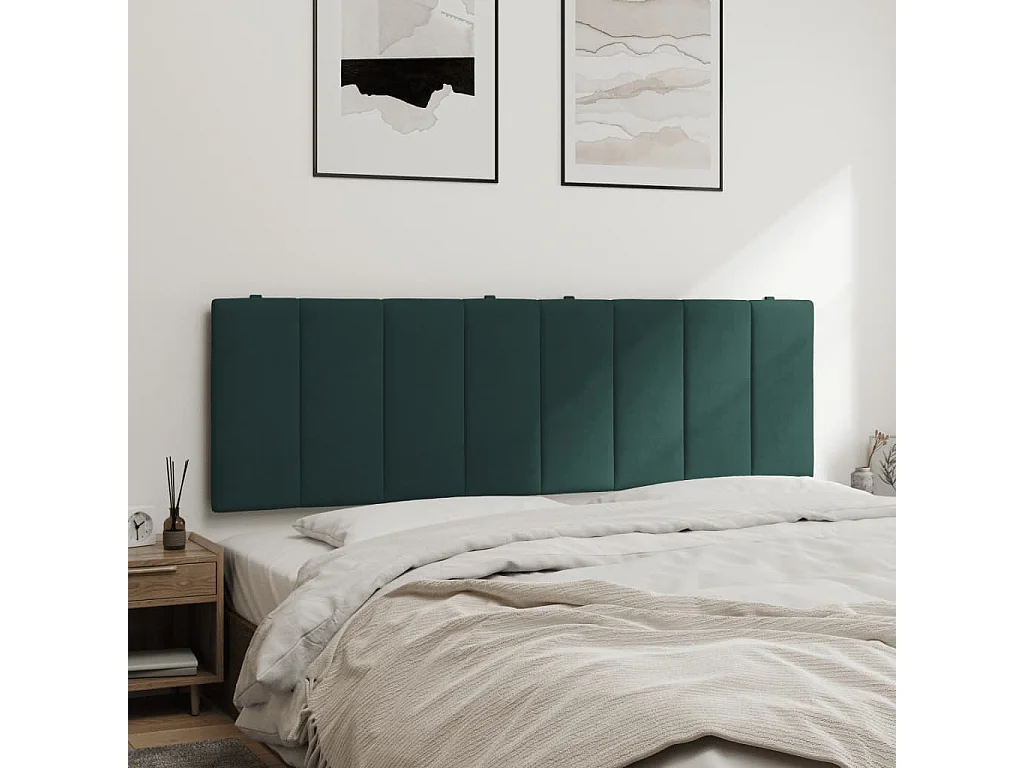 Tête de lit | Coussin de tête de lit | Tête de lit décoratif vert foncé 160 cm velours