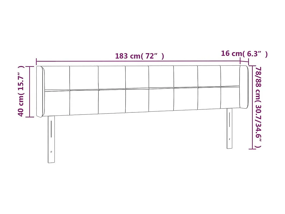 Mueble cabecero | Cabezal de cama | Cabecero de tela gris claro 183x16x78/88 cm