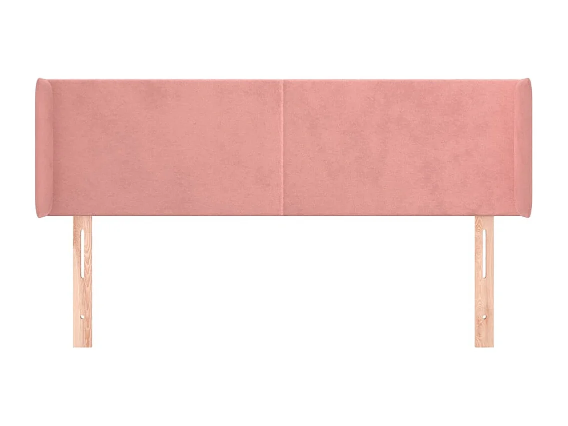 Tête de Lit | Panneau de tête pour lit Moderne avec oreilles Rose 147x16x78/88 cm Velours