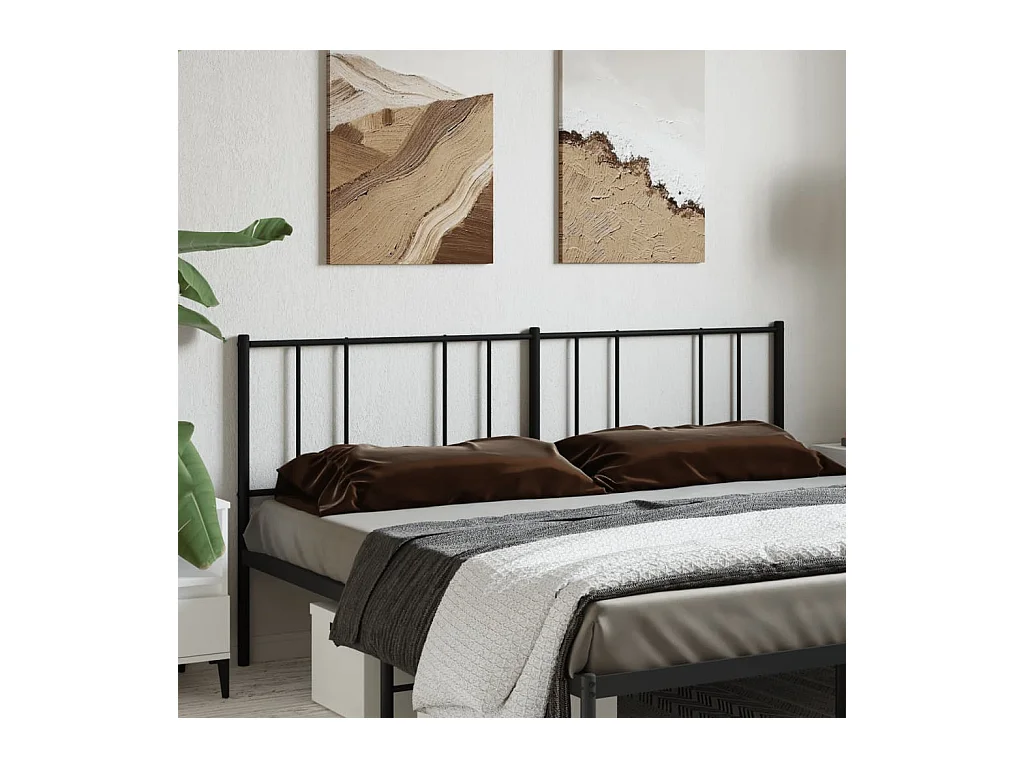 Mueble cabecero | Cabezal de cama | Cabecero de metal negro 200 cm