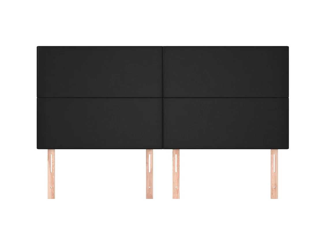 Têtes de lit | Panneaux de tête pour lit Moderne 4 pcs Noir 80x5x78/88 cm Similicuir