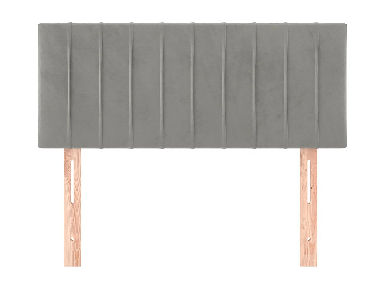 Mueble cabecero | Cabezal de cama | Cabecero de terciopelo gris claro 90x5x78/88 cm