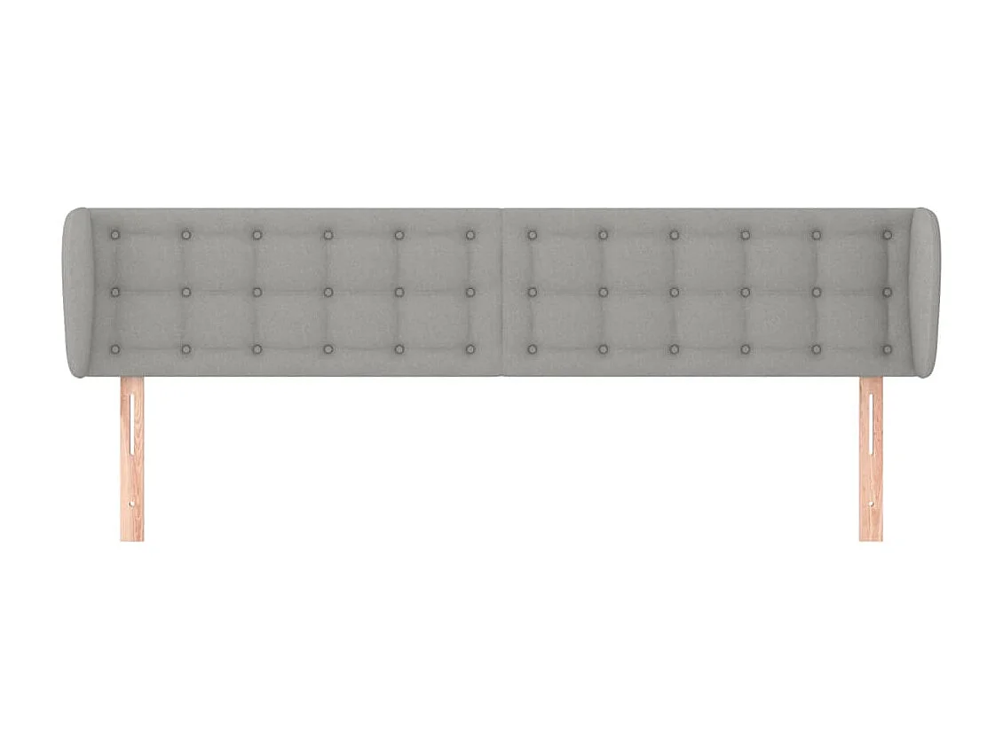 Mueble cabecero | Cabezal de cama | Cabecero de tela gris claro 203x23x78/88 cm
