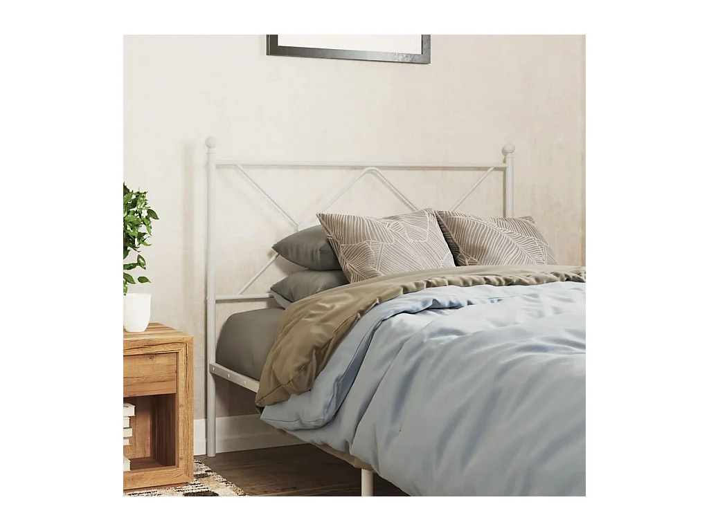 Mueble cabecero | Cabezal de cama | Cabecero de metal blanco 100 cm