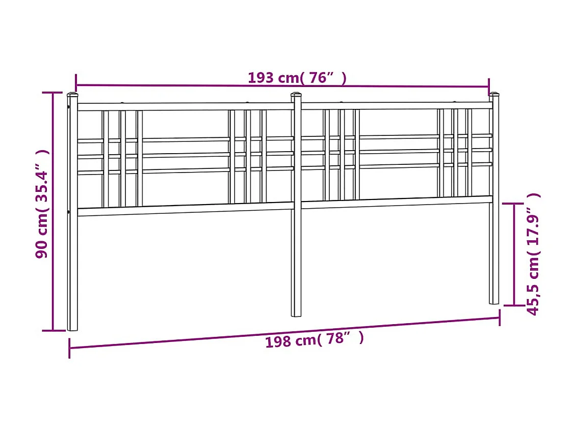 Tête de Lit | Panneau de tête pour lit Moderne métal blanc 193 cm