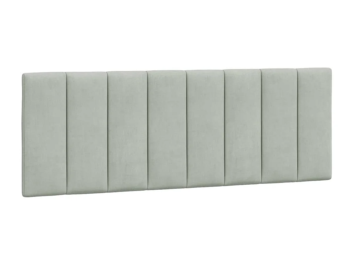 Cabecero de Cama | Cabezal de cama | Mueble de cabecero acolchado Hanko terciopelo gris claro 140 cm
