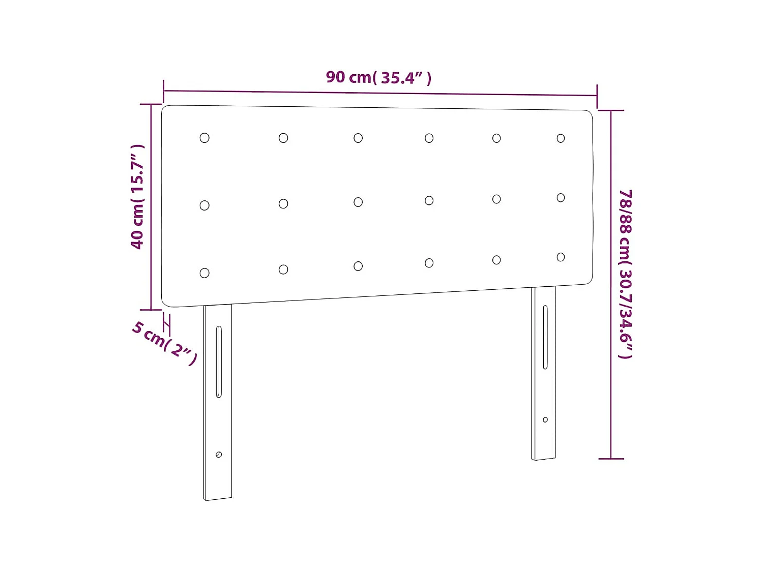 Cabecero | Cabezal de Cama | Mueble cabecero con LED cuero sintético negro 90x5x78/88 cm