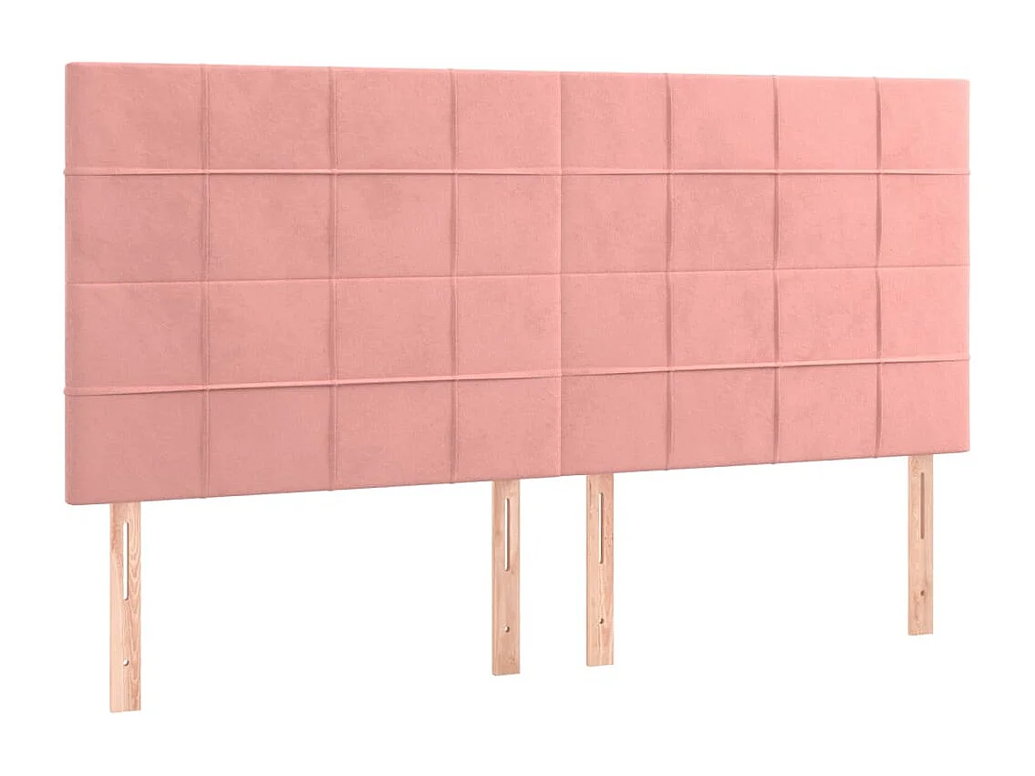 Hoofdbord | Hoofdeinde LED 160x5x118/128 cm fluweel roze