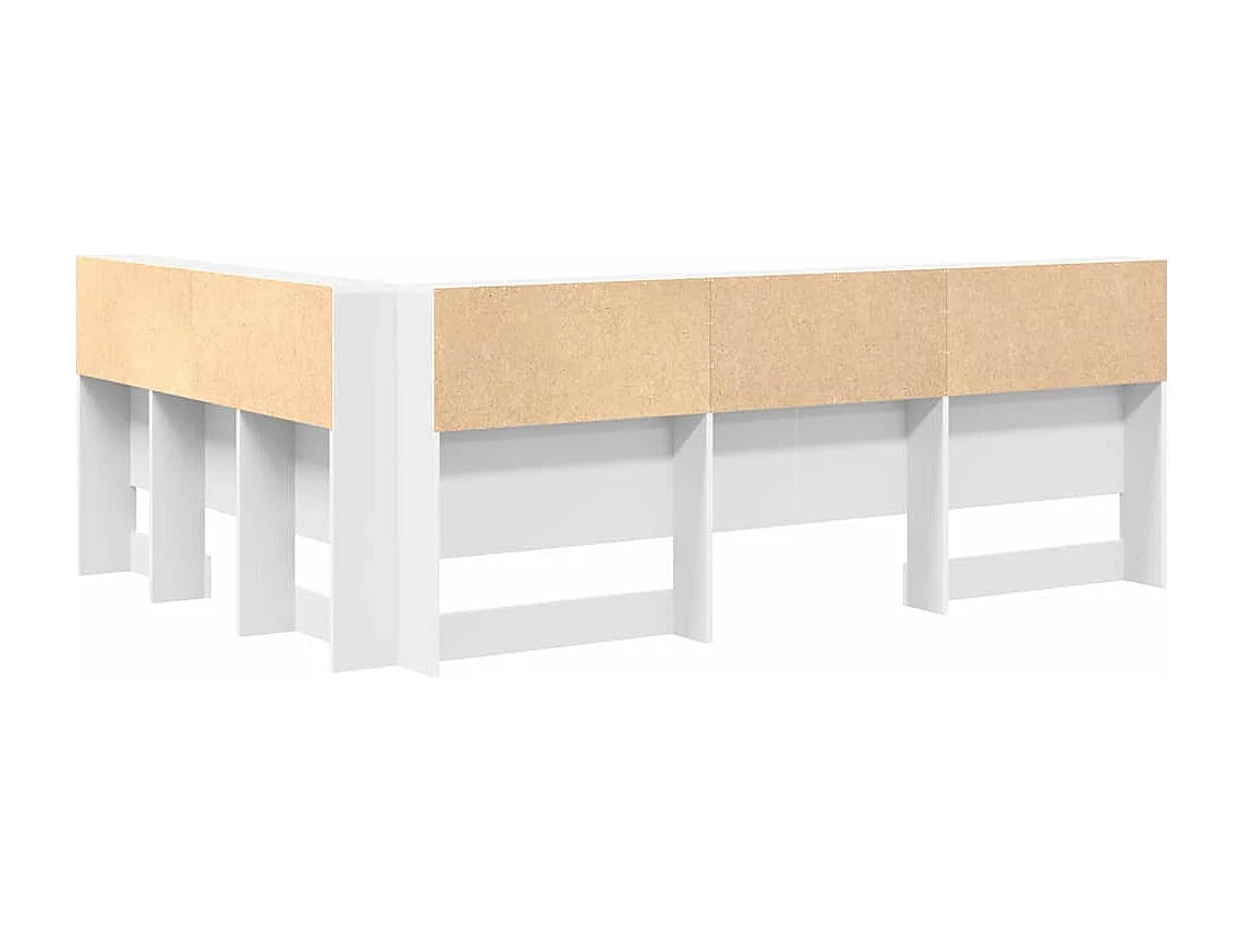 Tête de Lit de rangement | Panneau de tête pour lit Blanc 160 cm Bois d'ingénierie