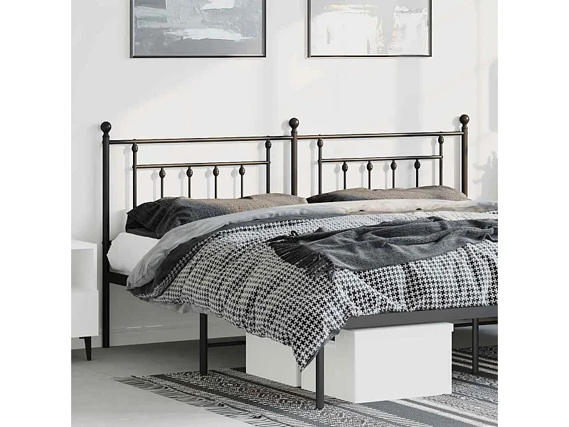 Mueble cabecero | Cabezal de cama | Cabecero de metal negro 180 cm