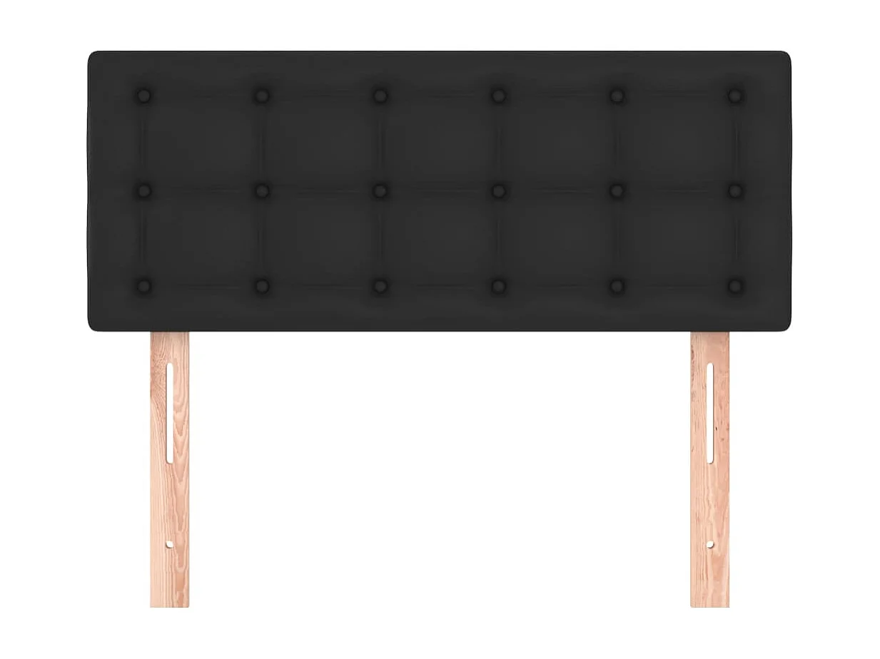 Mueble cabecero | Cabezal de cama | Cabecero de cuero sintético negro 80x5x78/88 cm