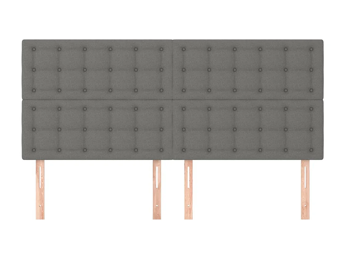 Têtes de lit | Panneaux de tête pour lit Moderne 4 pcs Gris foncé 80x5x78/88 cm Tissu