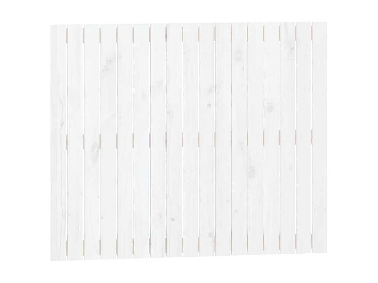 Cabecero de Cama | Cabezal de cama | Mueble de cabecero de pared madera maciza pino blanco 108x3x90 cm