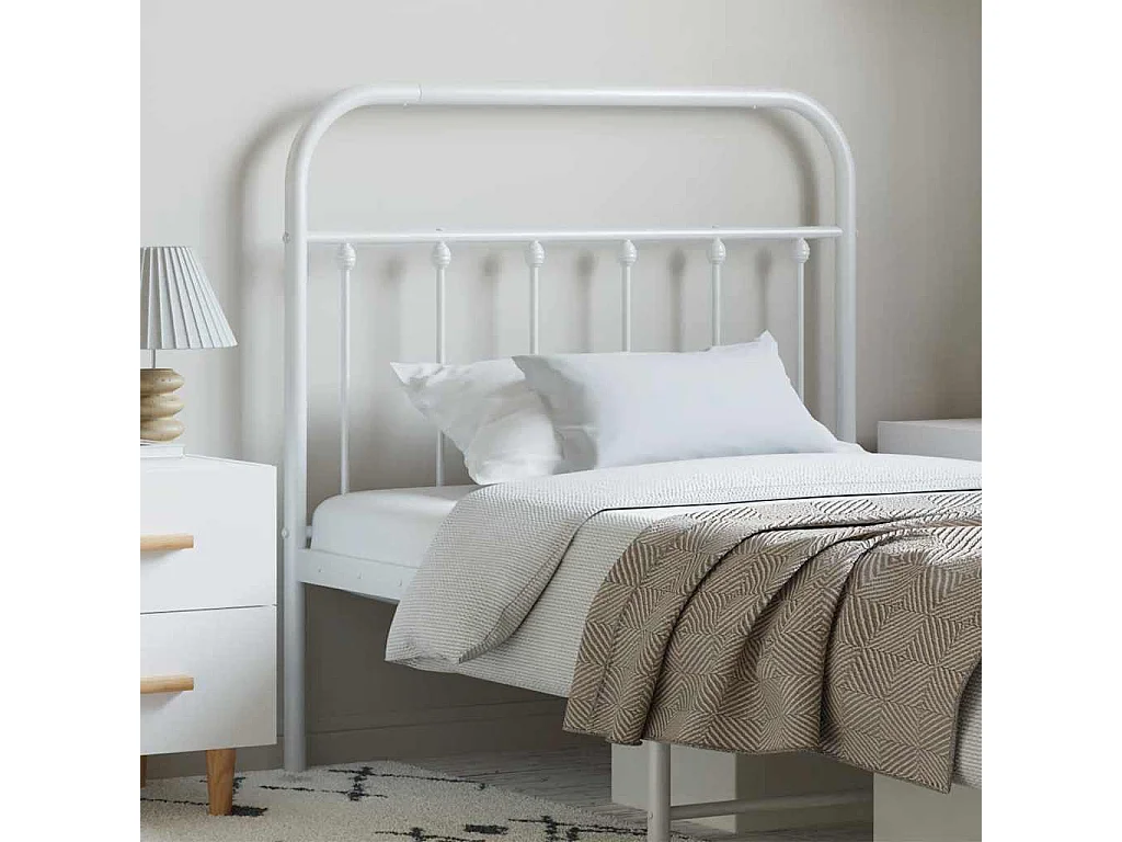 Mueble cabecero | Cabezal de cama | Cabecero de metal blanco 100 cm
