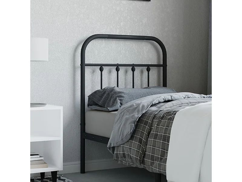 Tête de Lit | Panneau de tête pour lit Moderne métal noir 75 cm