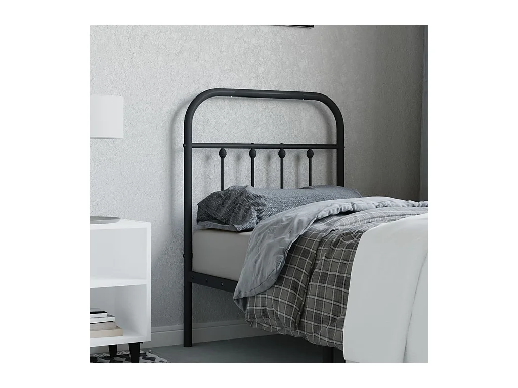 Tête de Lit | Panneau de tête pour lit Moderne métal noir 75 cm