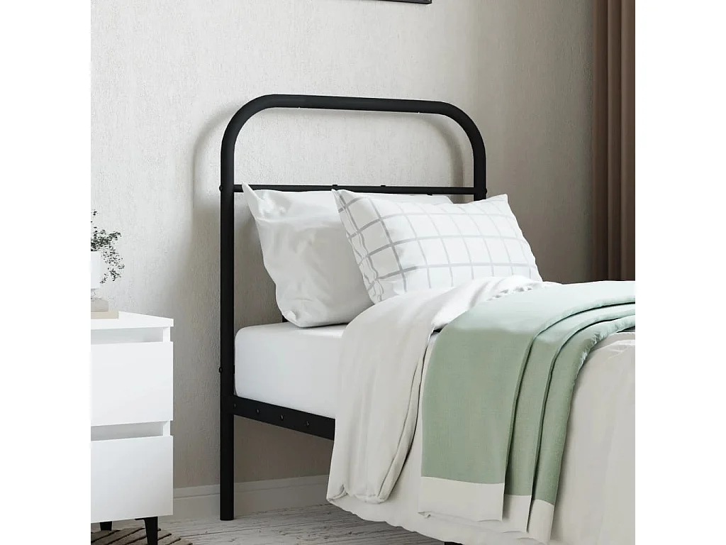 Tête de Lit | Panneau de tête pour lit Moderne métal noir 75 cm