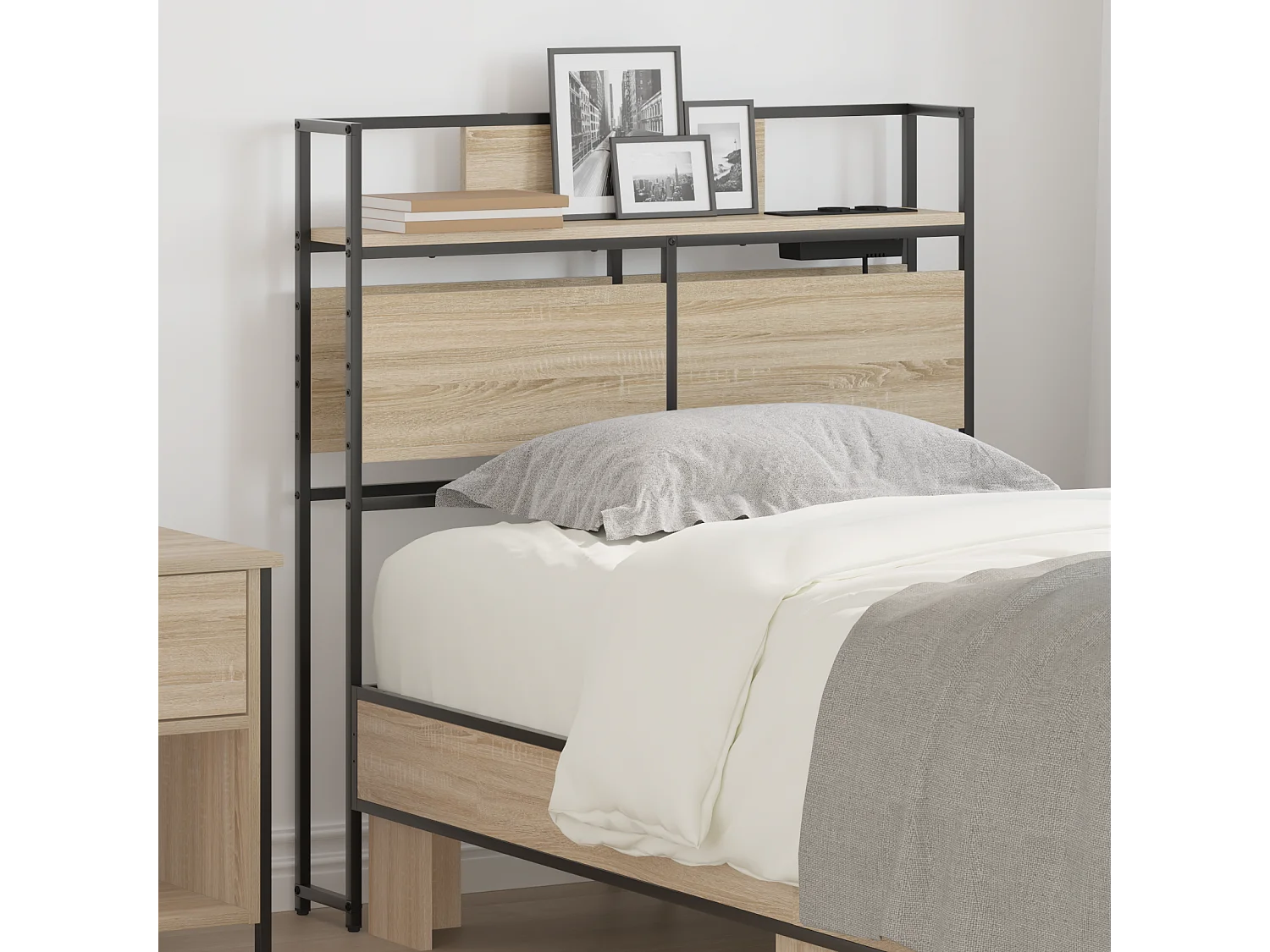 Tête de Lit de rangement | Panneau de tête pour lit Chêne sonoma 100 cm Bois d'ingénierie