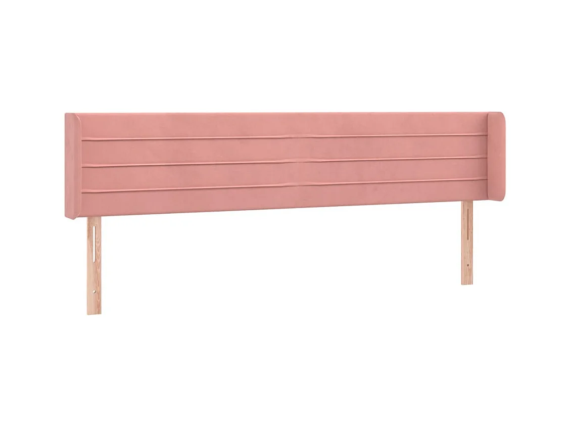 Cabecero | Cabezal de Cama | Mueble cabecero con LED de terciopelo rosa 163x16x78/88 cm