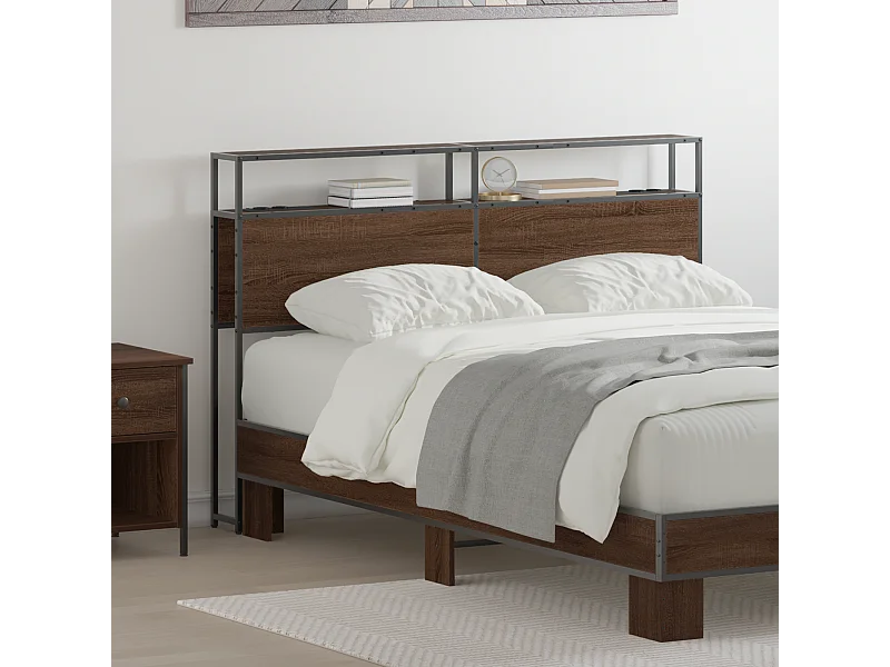 Tête de Lit de rangement | Panneau de tête pour lit Chêne marron 150 cm Bois d'ingénierie