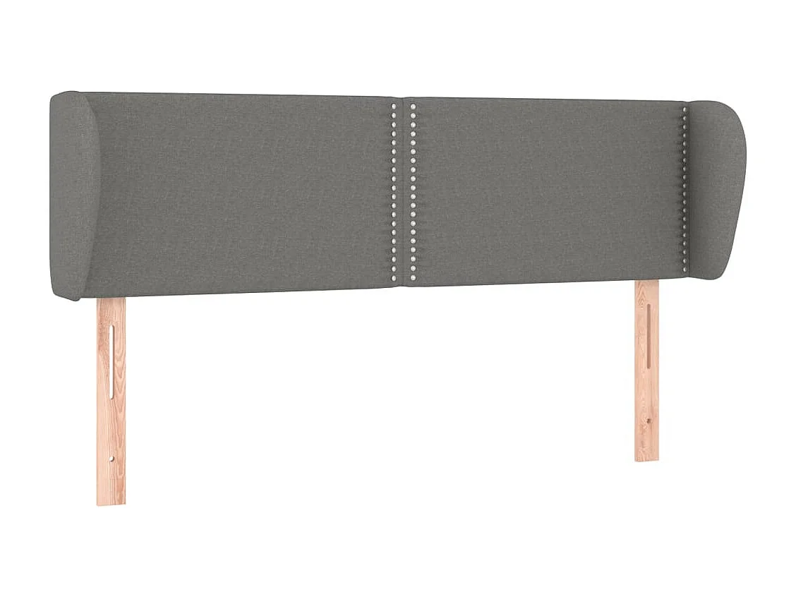 Mueble cabecero | Cabezal de cama | Cabecero de tela gris oscuro 147x23x78/88 cm